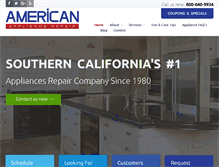 Tablet Screenshot of americanappliancerepair.com